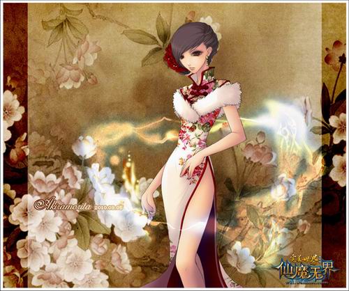 鲜花服装设计图手绘