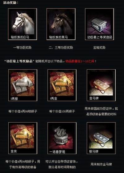 苍天活动:良驹配豪杰宝箱赠英雄